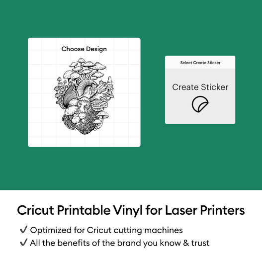 Cricut® Printable Vinyl for Laser Printers 8.5 in x 11 in (25 ct